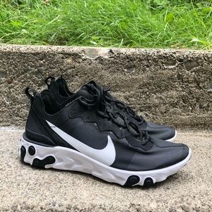 New Nike React Element 55 Black/White